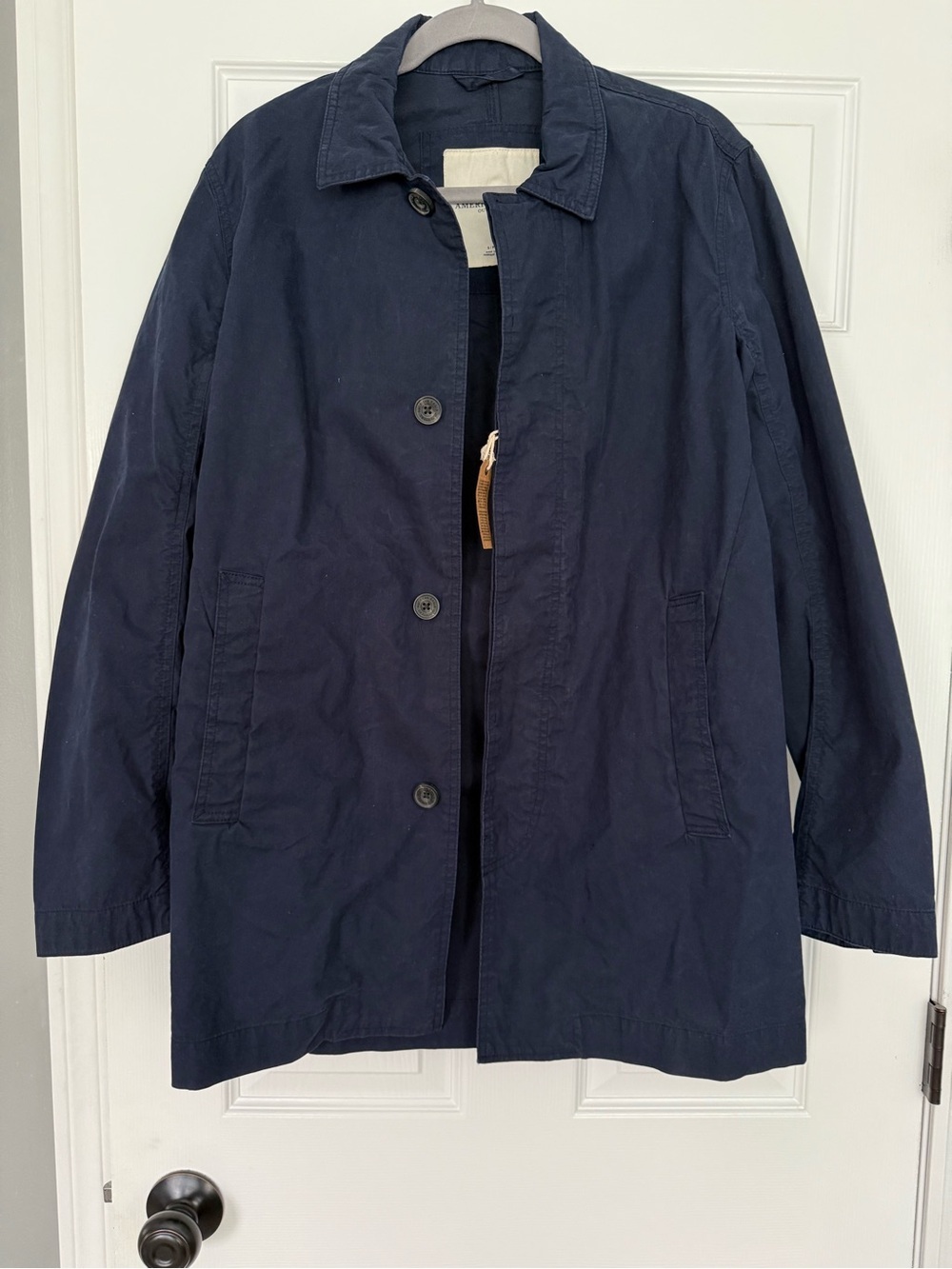 American Eagle Navy Mac trench coat Button-Front Lightweight- size S - Picture 1 of 4